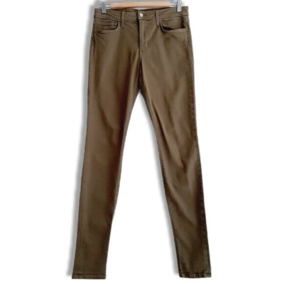 JOE'S JEANS The Skinny Long Khaki Green Medium Wash Cotton Twill Sz 30 - Picture 1 of 11